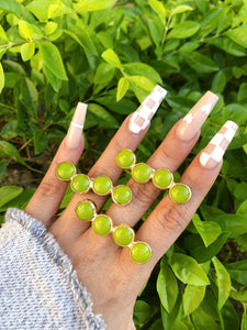 Green Stone Ring Cuff