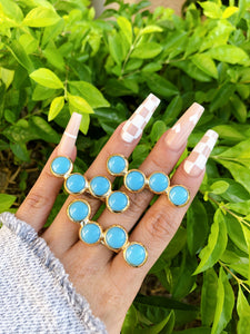 Baby Blue Stone Ring Cuff