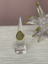 Load image into Gallery viewer, Pear Cut Jade Quartz Gold Plated Ring