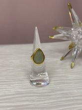 Load image into Gallery viewer, Pear Cut Jade Quartz Gold Plated Ring