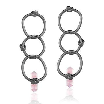 Knot II Black Rhodium Earring