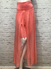 Load image into Gallery viewer, Coral Italian Silk Sequin High Low Skirt