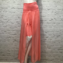 Load image into Gallery viewer, Coral Italian Silk Sequin High Low Skirt