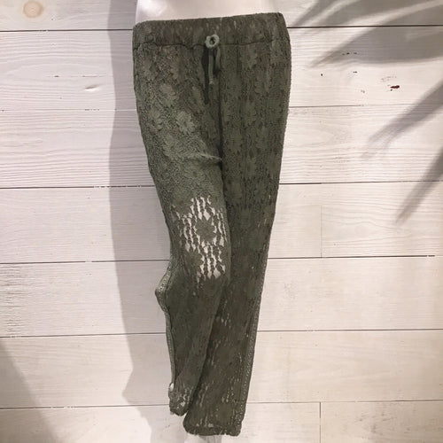 Olive Lace Italian Pant