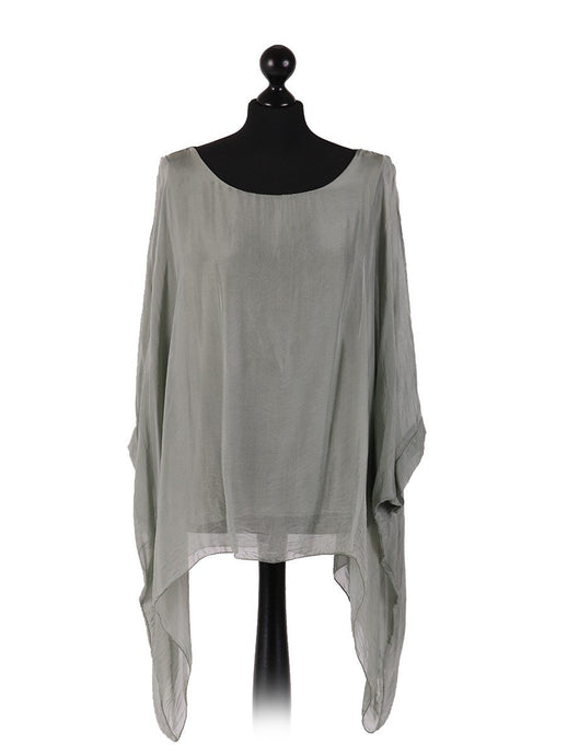 Olive 'Classic' Italian Silk Tunic Top