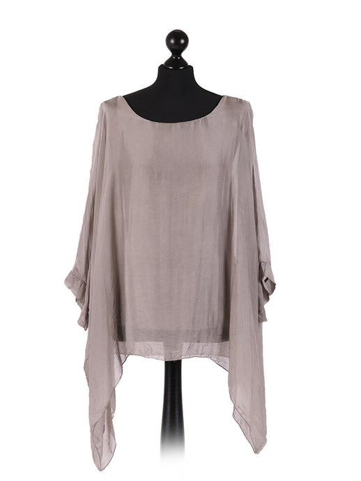 Mocha 'Classic' Italian Silk Tunic Top