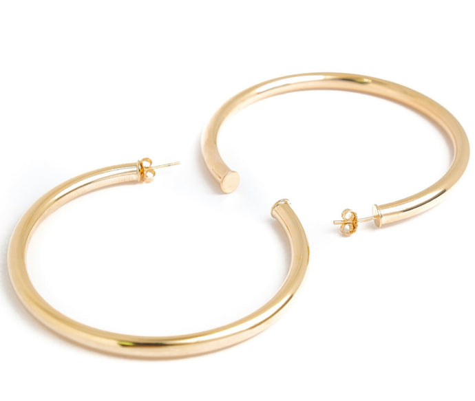 'Khloe' Thick Gold Plated Hoops