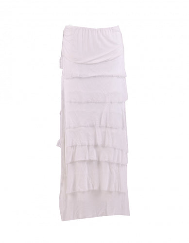 White Silk Fringe 'Ilaria' Skirt