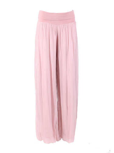 Blush 'Donna' Italian Silk Palazzo Pant